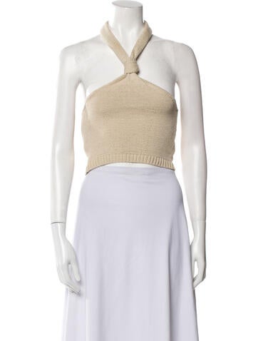 Cult Gaia Tops Halterneck Sleeveless Crop Top M