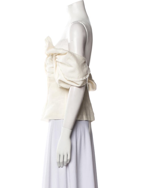 Cult Gaia Off-The-Shoulder Short Sleeve Crop Top