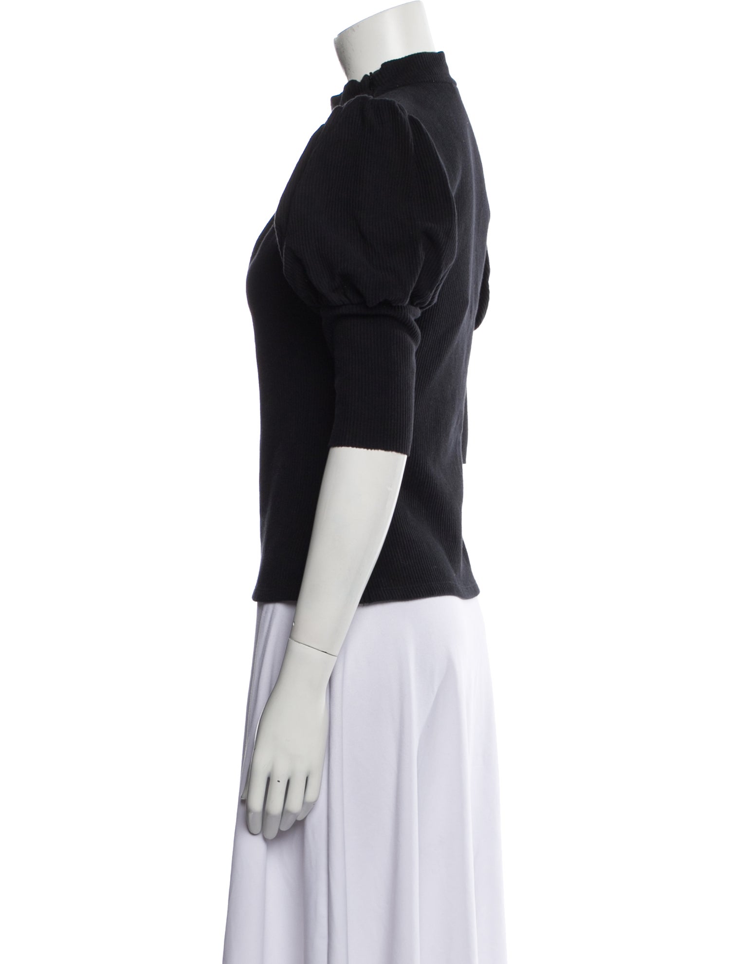 Cult Gaia Mock Neck Three-Quarter Sleeve Top