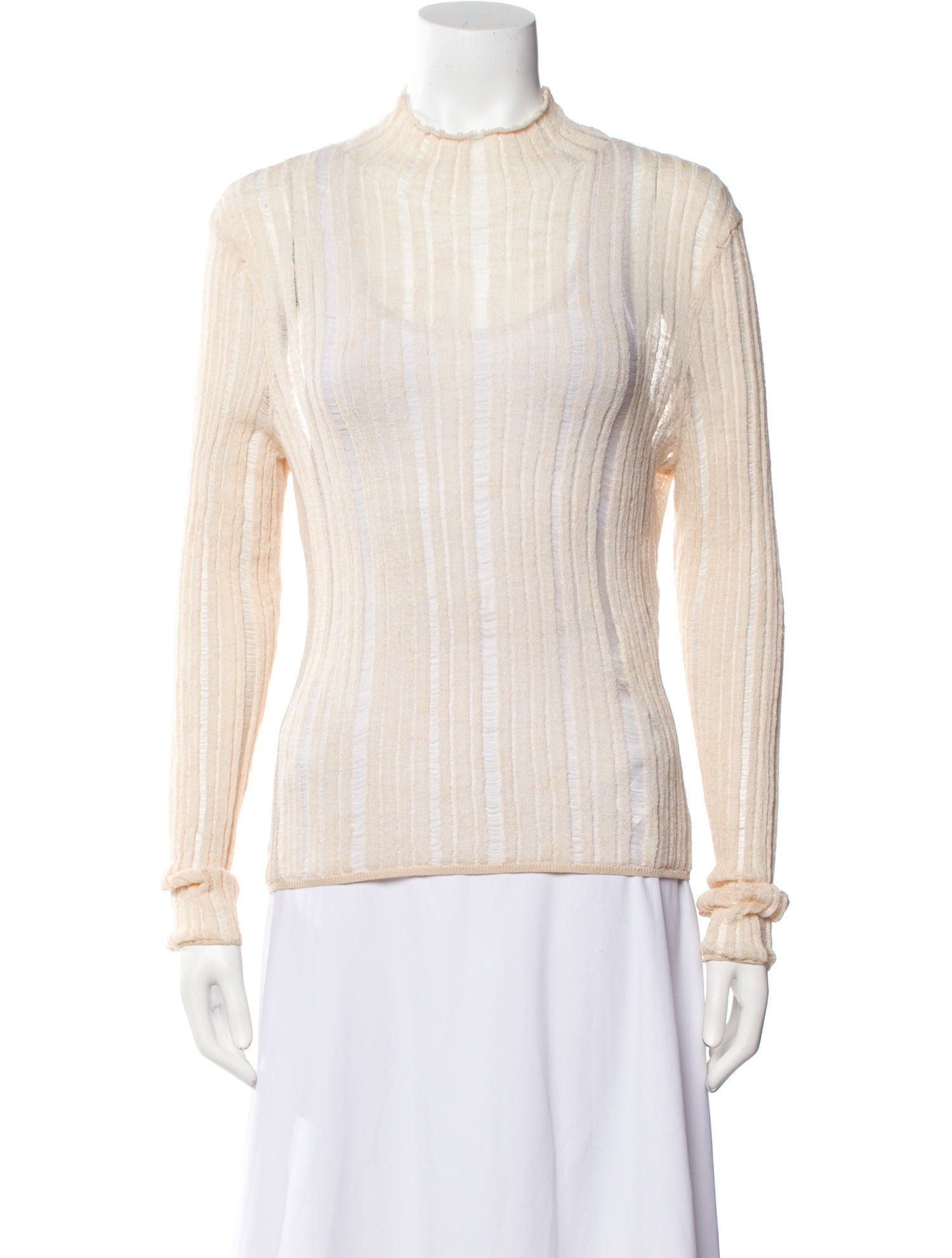 Cult Gaia Mock Neck Long Sleeve Top