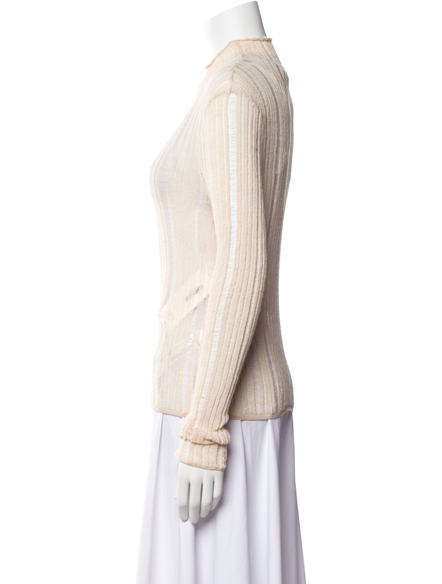 Cult Gaia Mock Neck Long Sleeve Top