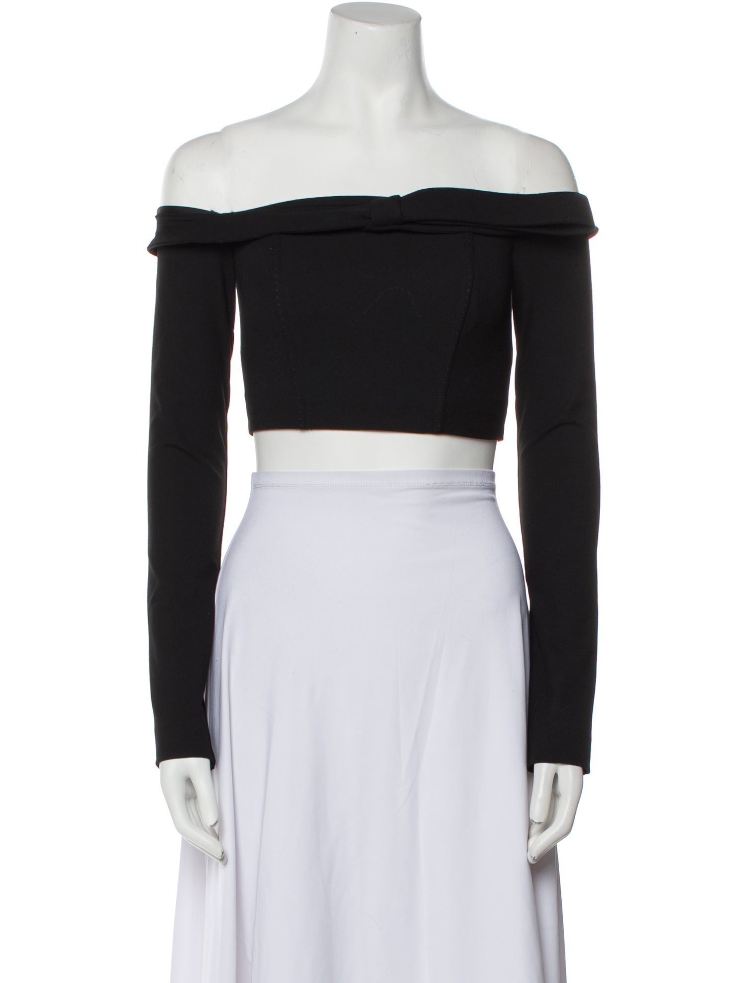 Cult Gaia Off-The-Shoulder Long Sleeve Crop Top