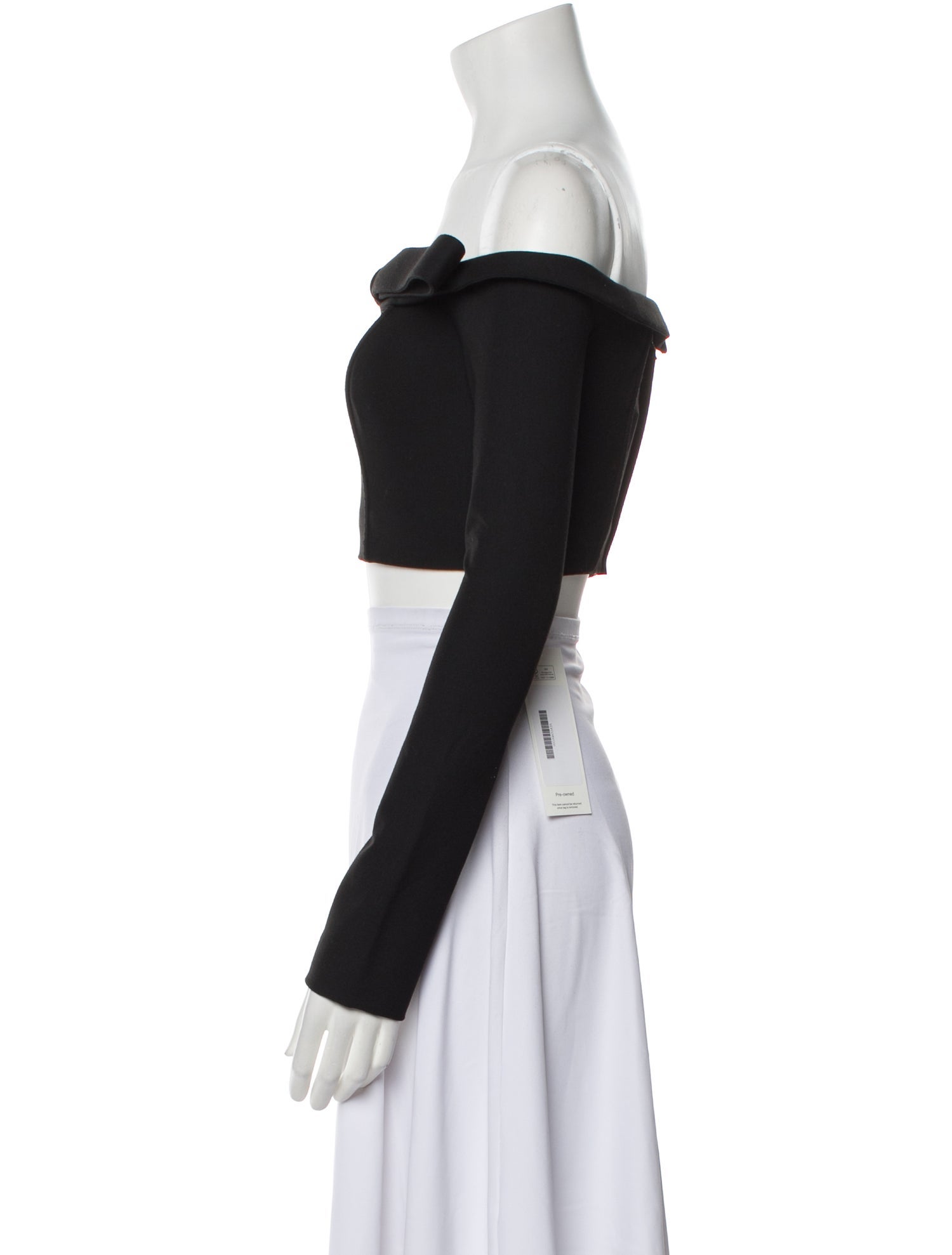 Cult Gaia Off-The-Shoulder Long Sleeve Crop Top