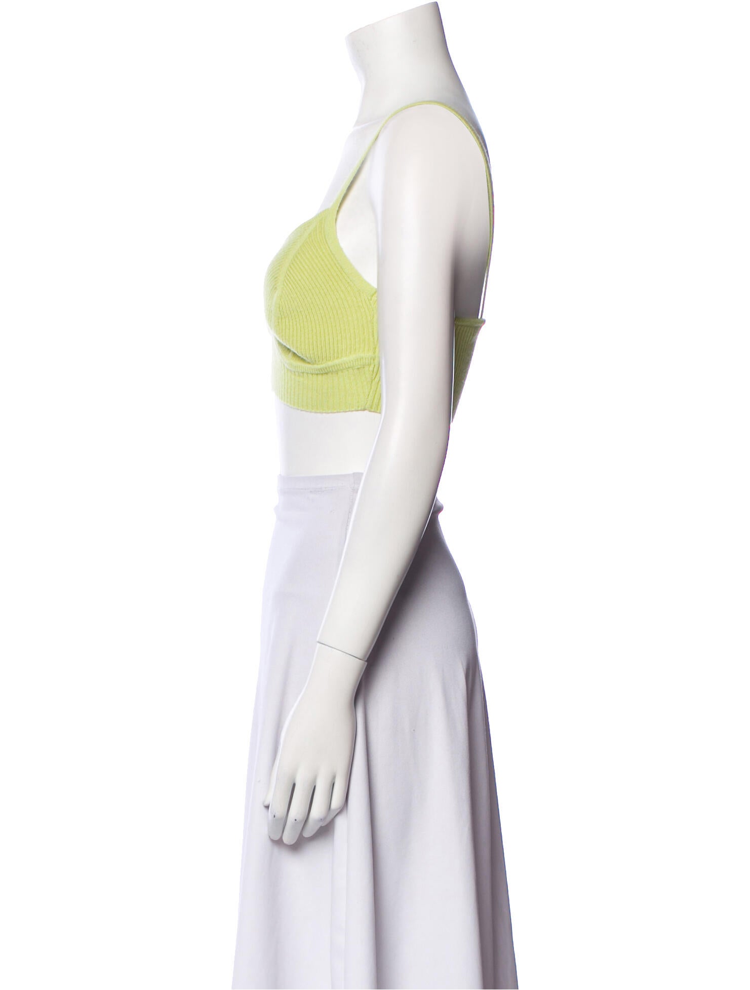 Cult Gaia Cashmere Square Neckline Crop Top