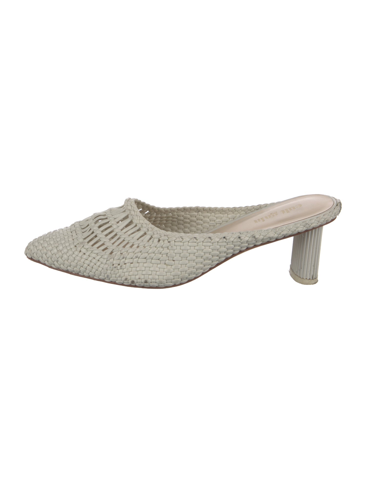 Cult Gaia Leather Braided Accents Mules