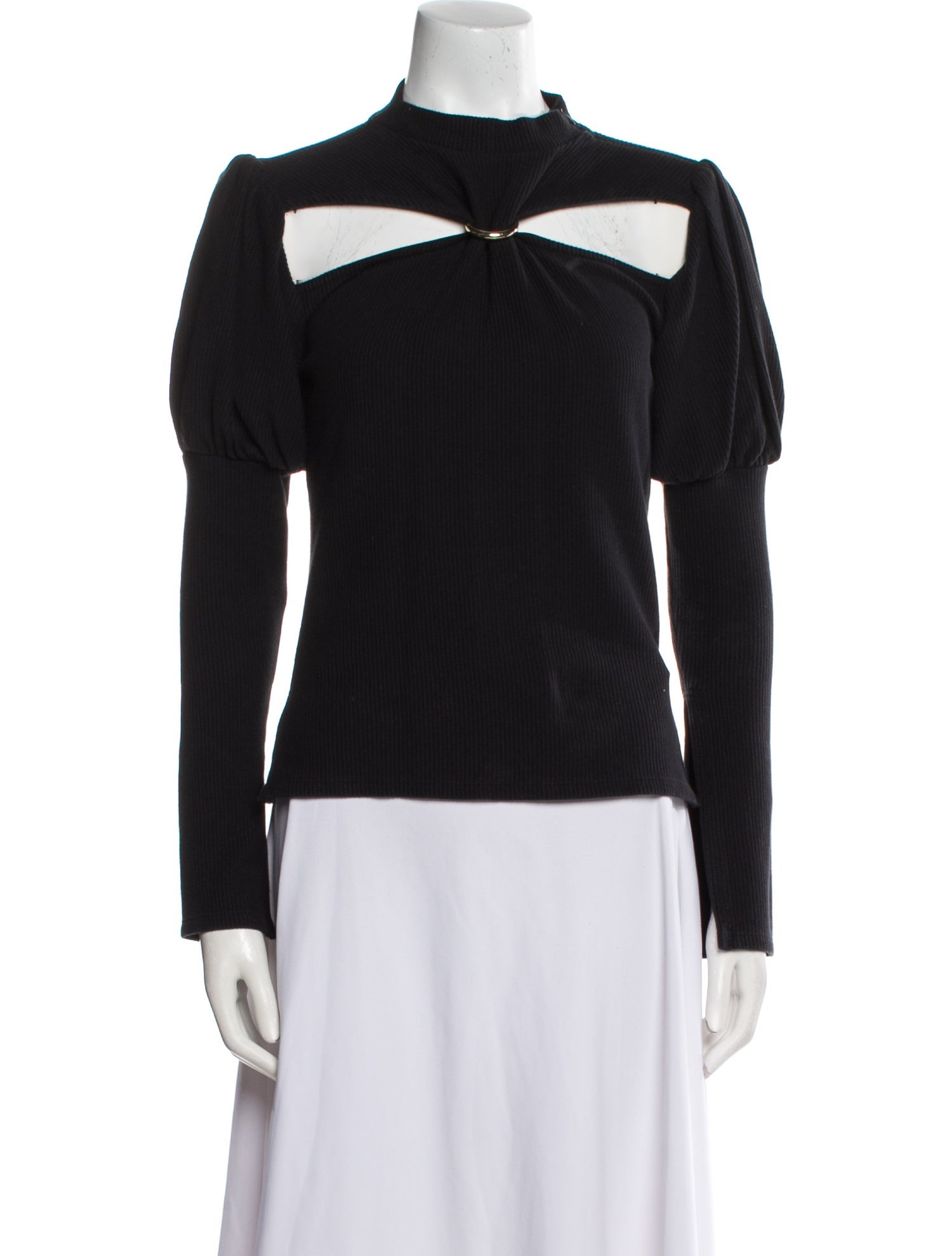 Cult Gaia Mock Neck Long Sleeve Top