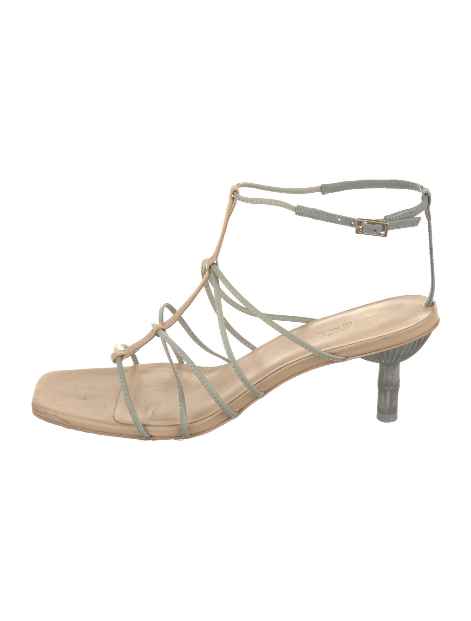 Cult Gaia Leather T-Strap Sandals