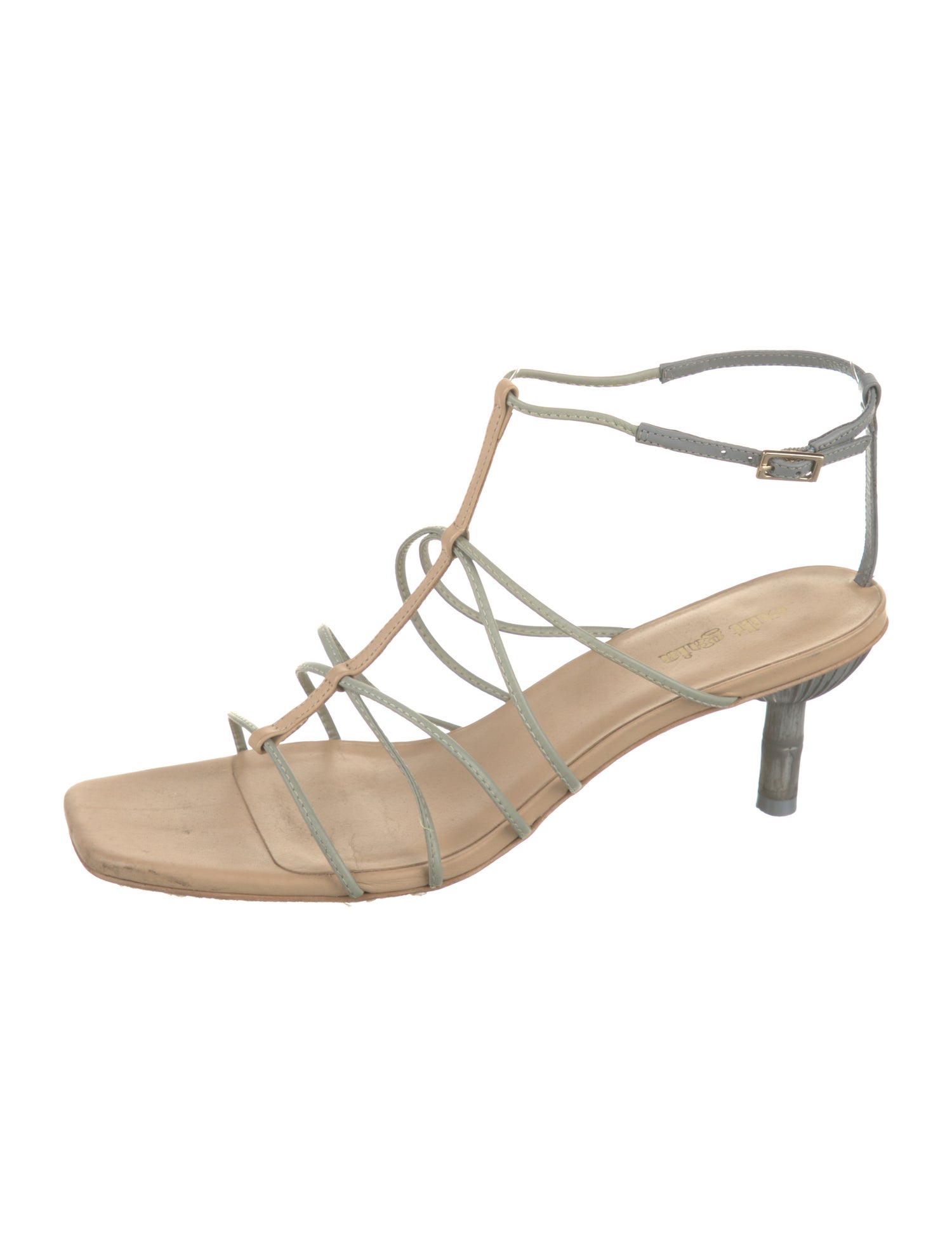 Cult Gaia Leather T-Strap Sandals