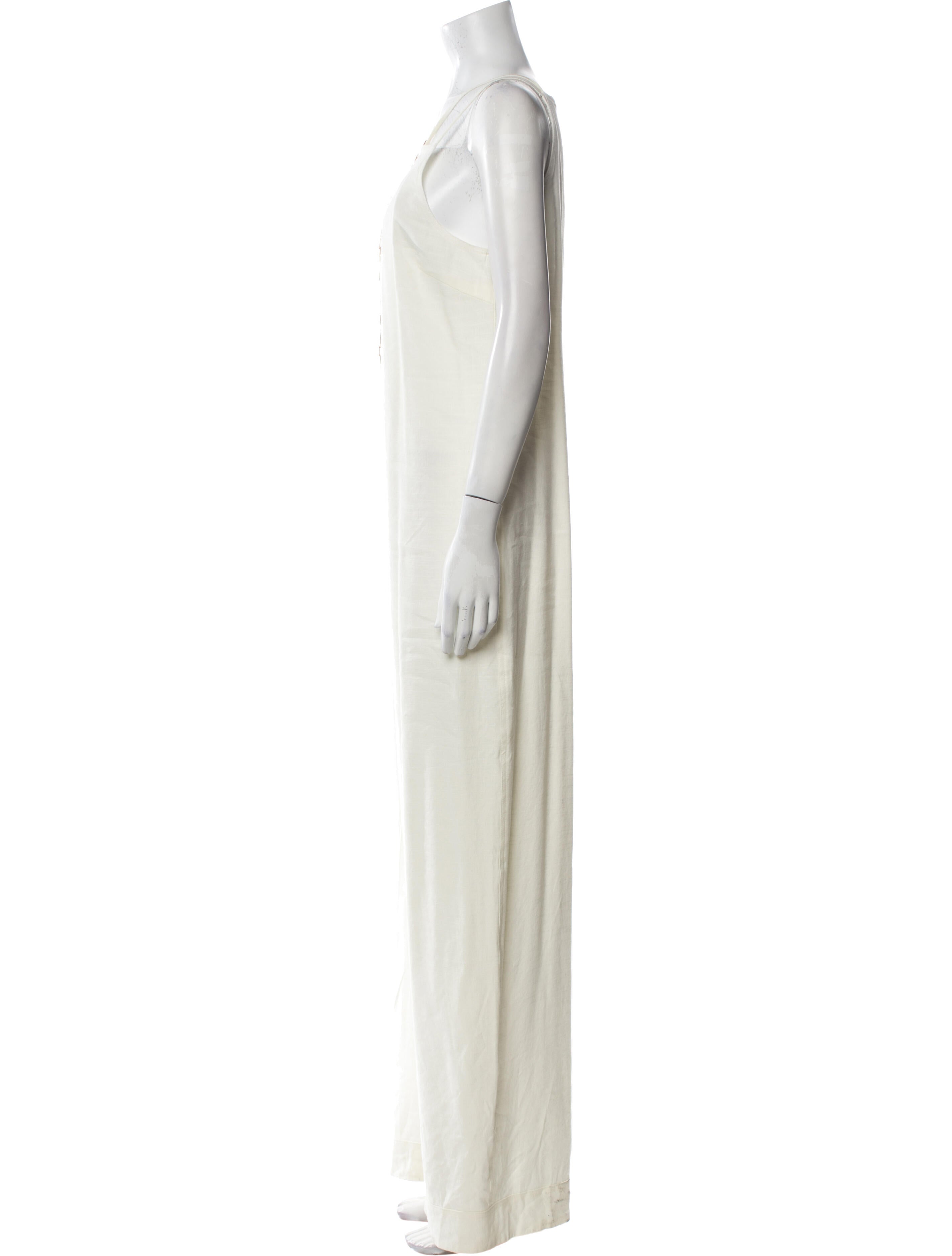 Cult Gaia Linen V-Neck Jumpsuit