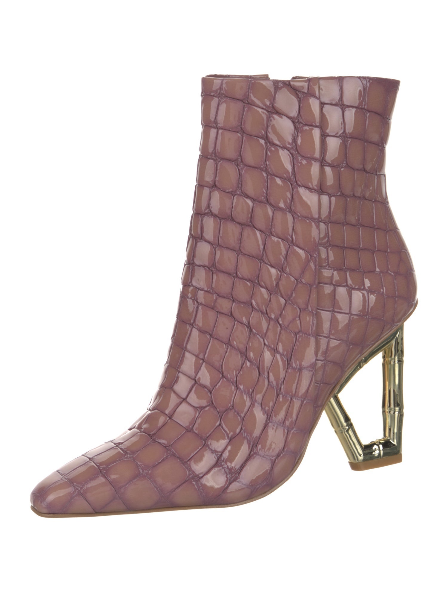 Cult Gaia Patent Leather Printed Boots