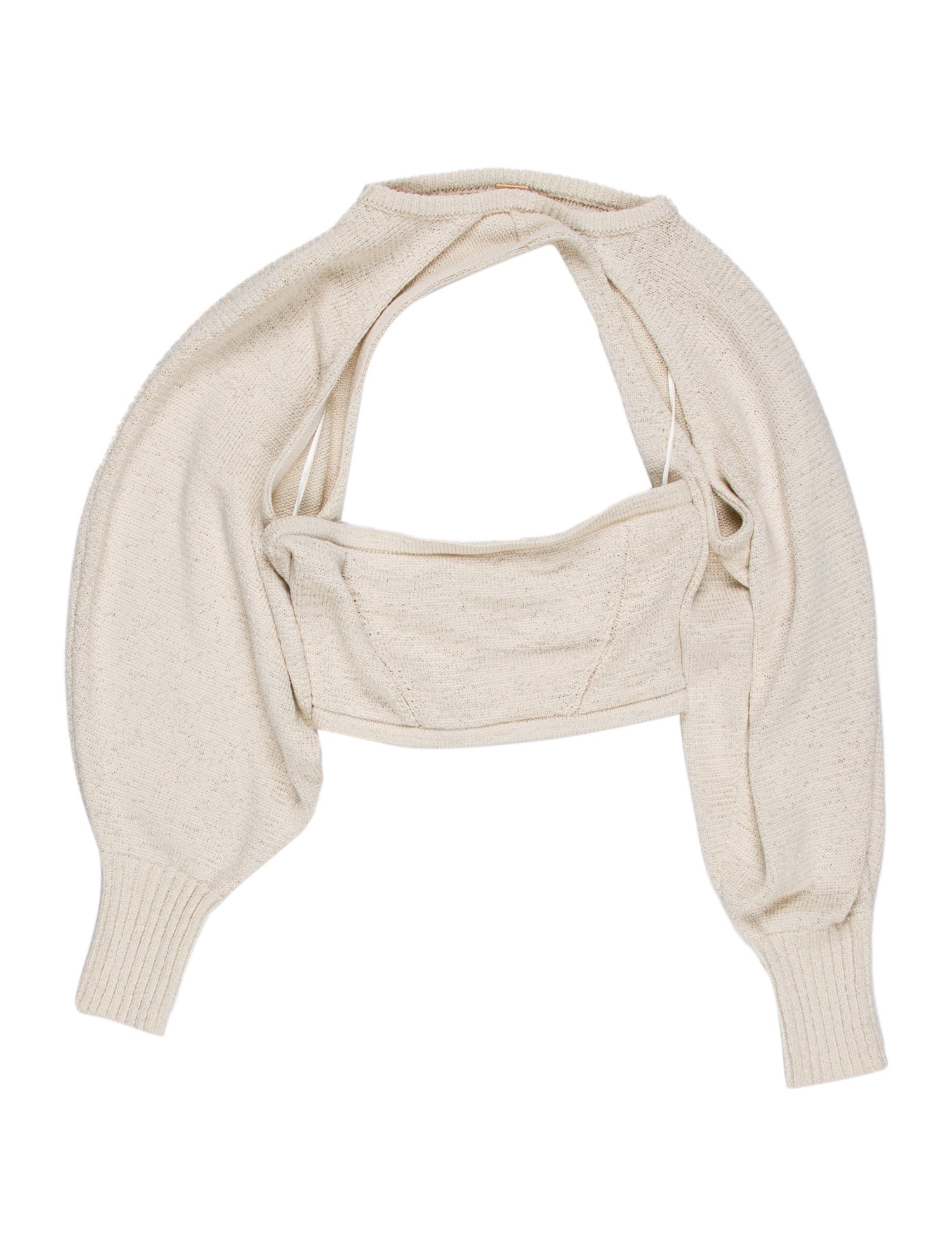 Cult Gaia Square Neckline Long Sleeve Crop Top