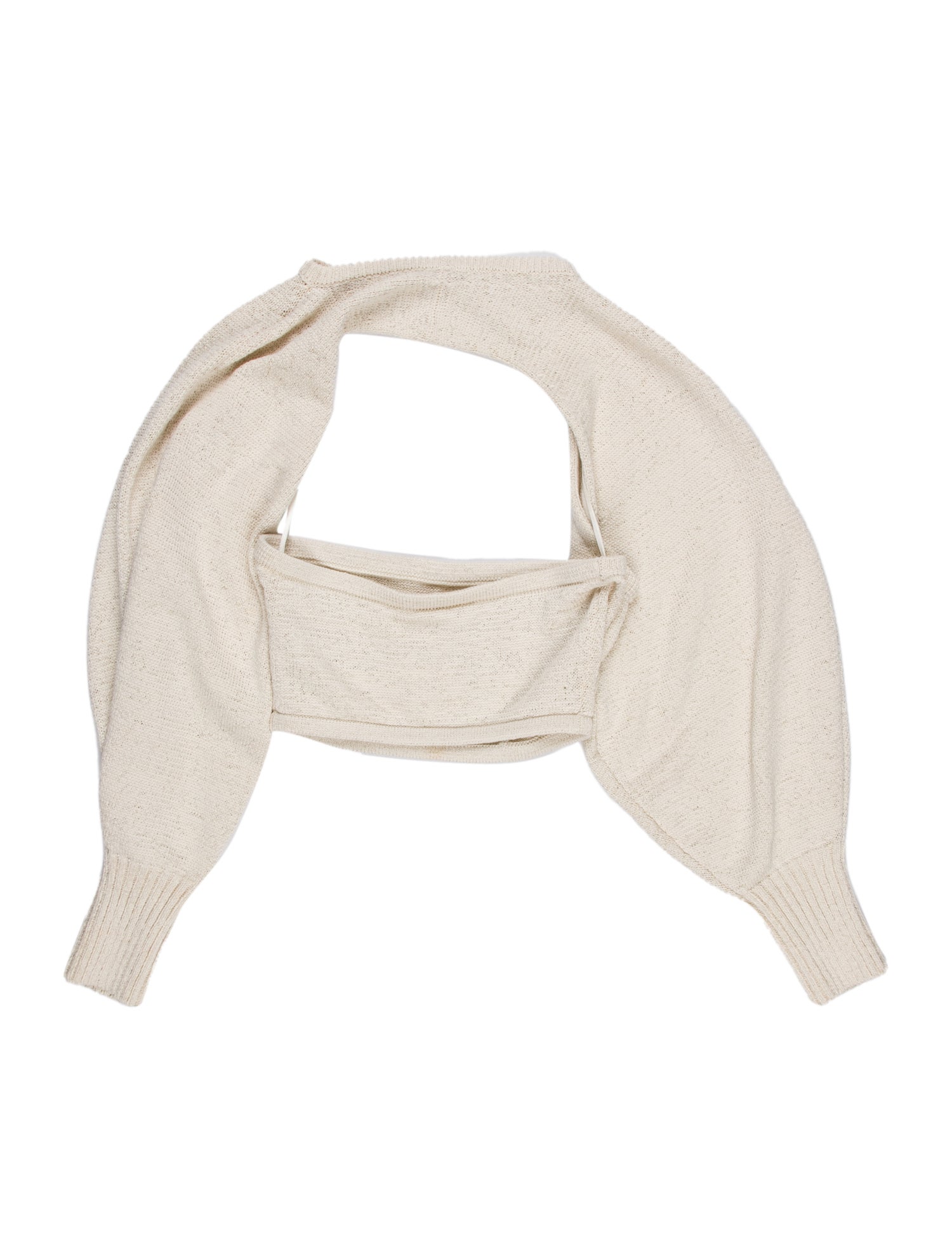 Cult Gaia Square Neckline Long Sleeve Crop Top