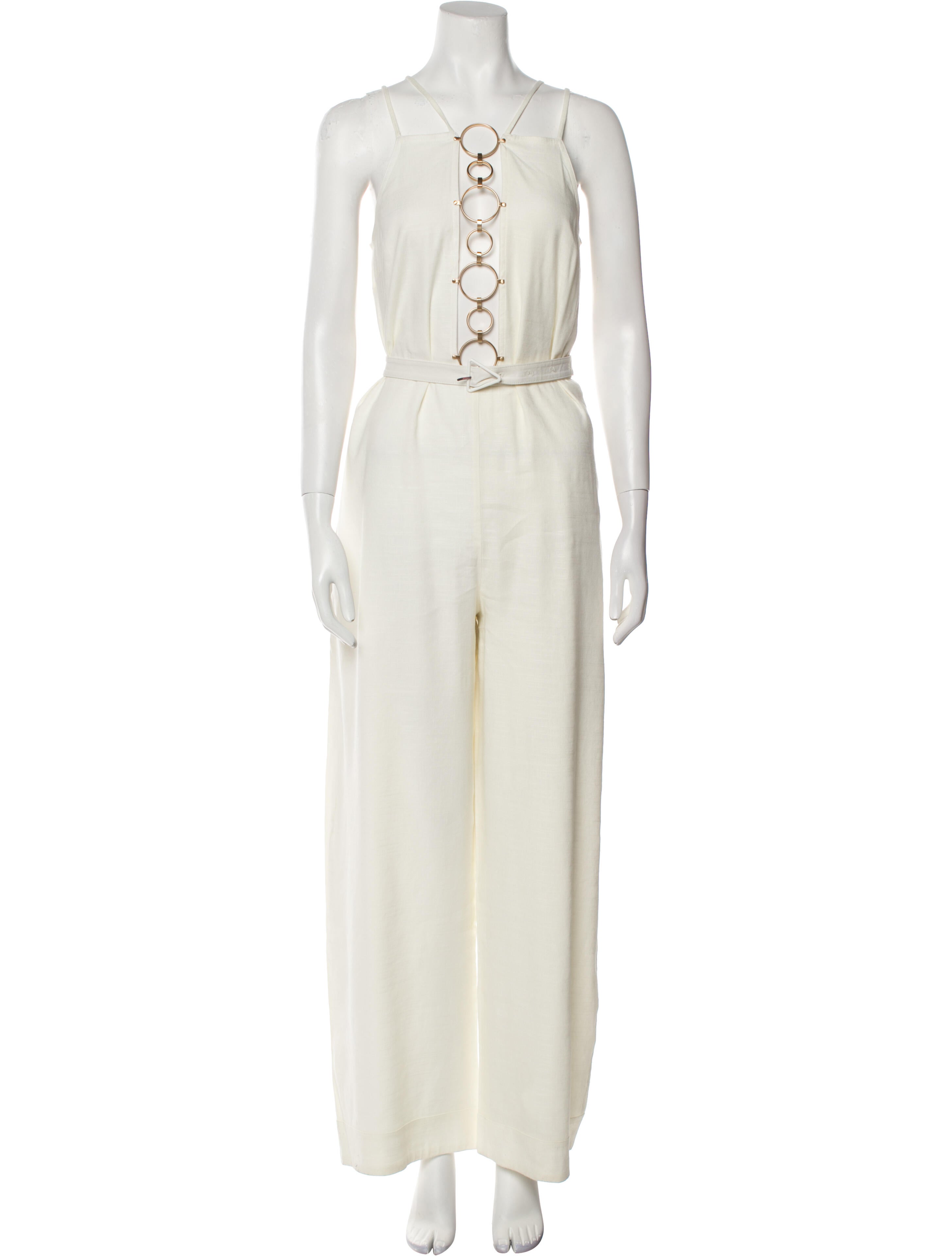 Cult Gaia Linen Crew Neck Jumpsuit