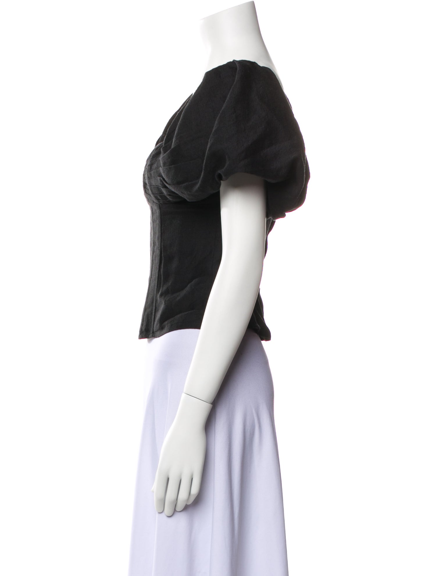 Cult Gaia V-Neck Short Sleeve Crop Top