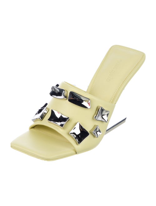 Cult Gaia Leather Printed Slides