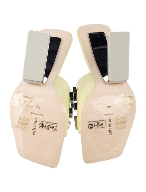 Cult Gaia Leather Printed Slides