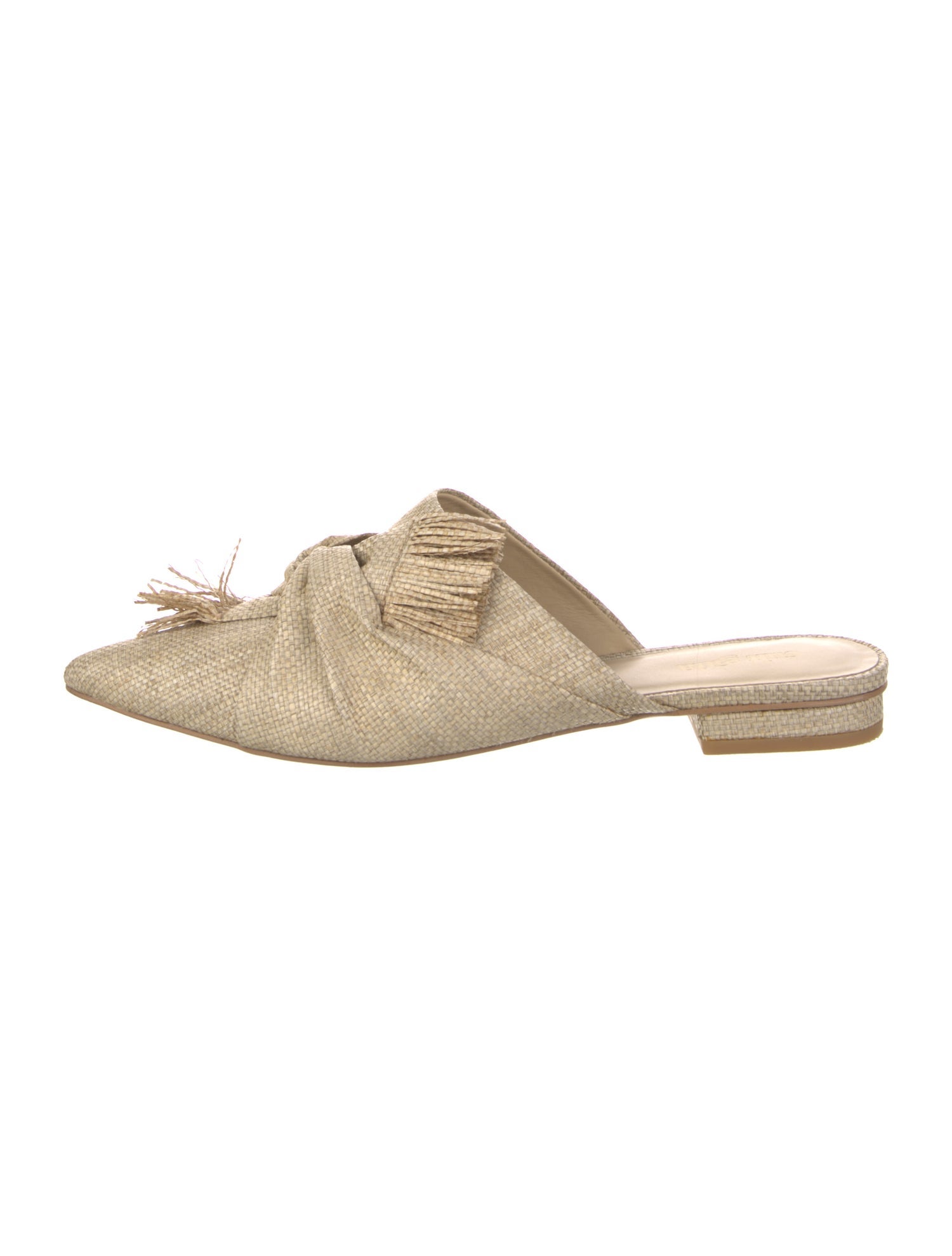 Cult Gaia Straw Fringe Trim Accent Mules