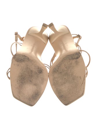 Cult Gaia Leather Cutout Accent T-Strap Sandals