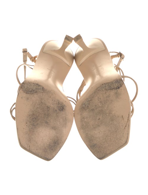 Cult Gaia Leather Cutout Accent T-Strap Sandals