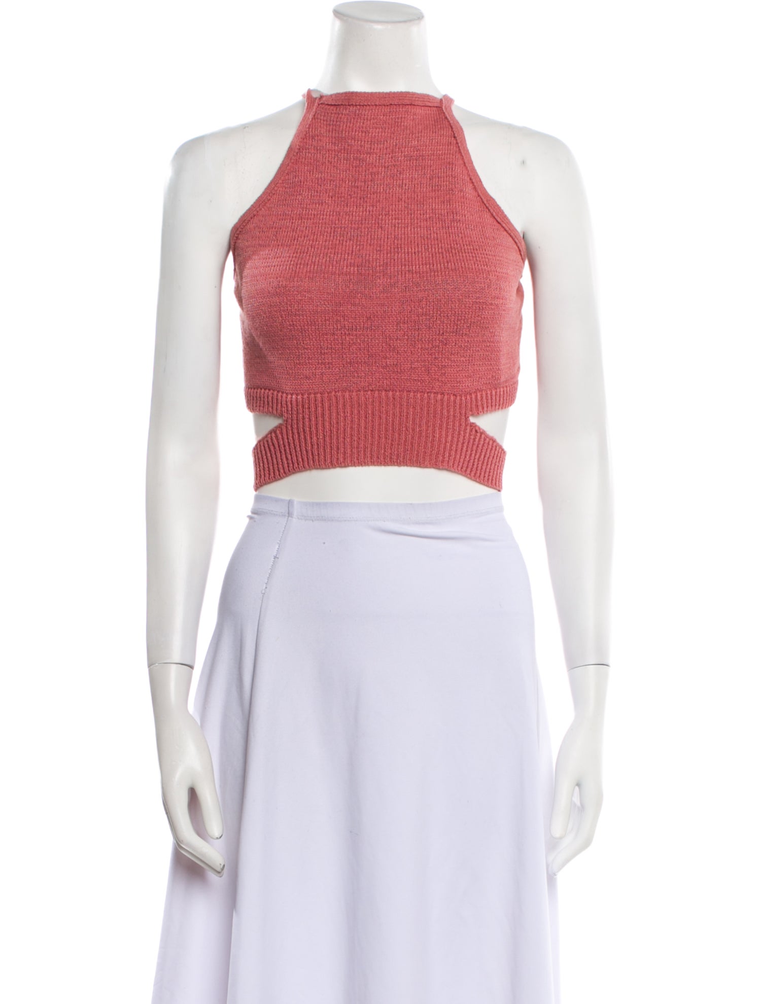 Cult Gaia Bateau Neckline Sleeveless Crop Top