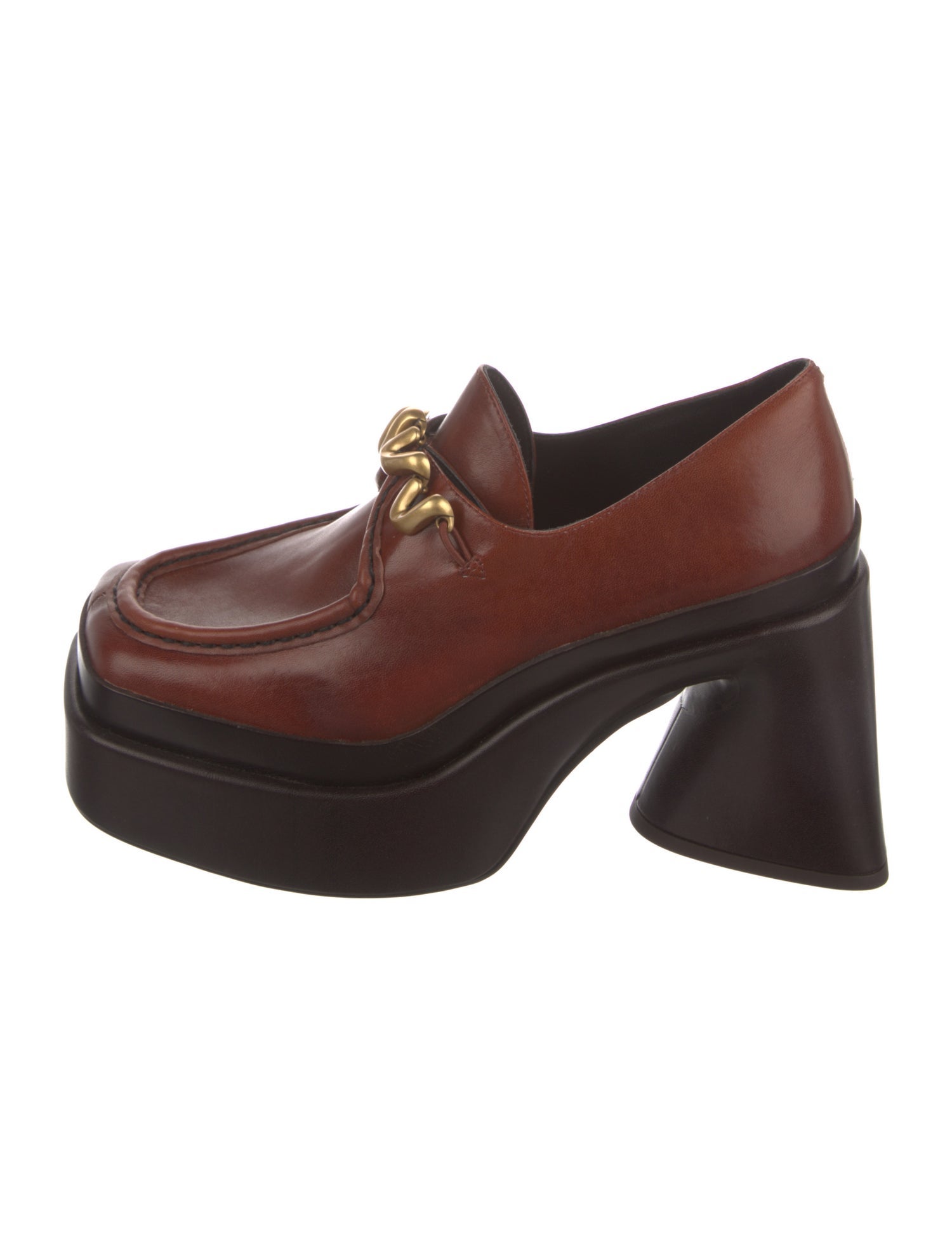 Cult Gaia Leather Chain-Link Accents Pumps