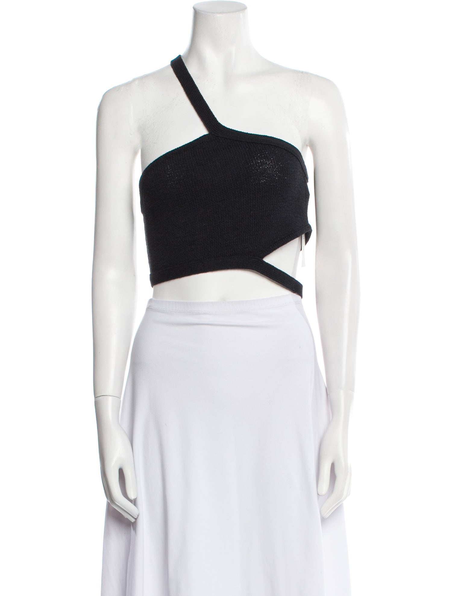 Cult Gaia One-Shoulder Sleeveless Crop Top