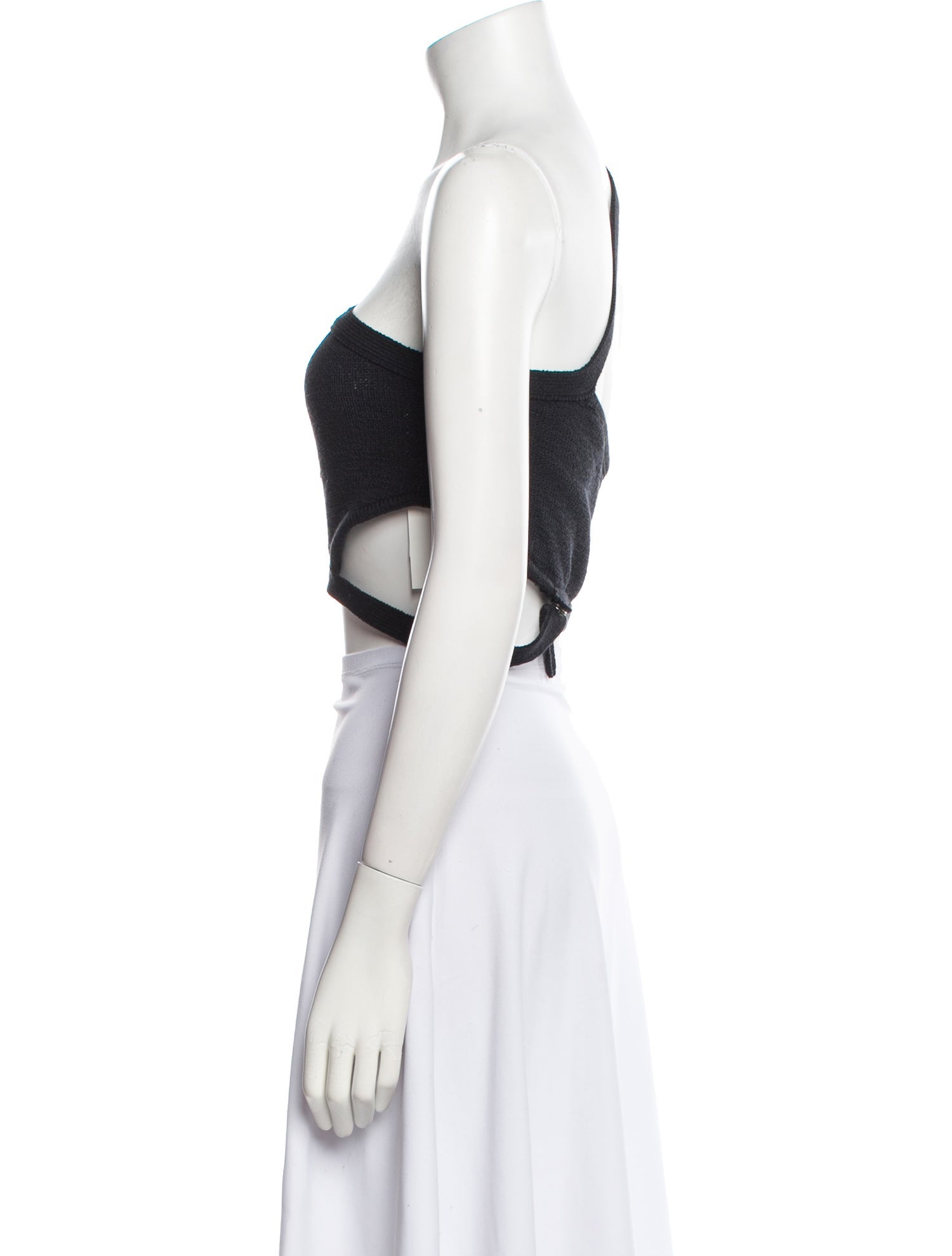Cult Gaia One-Shoulder Sleeveless Crop Top