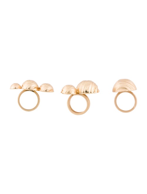 Cult Gaia Bijan Textured Cocktail Rings Set Of Three