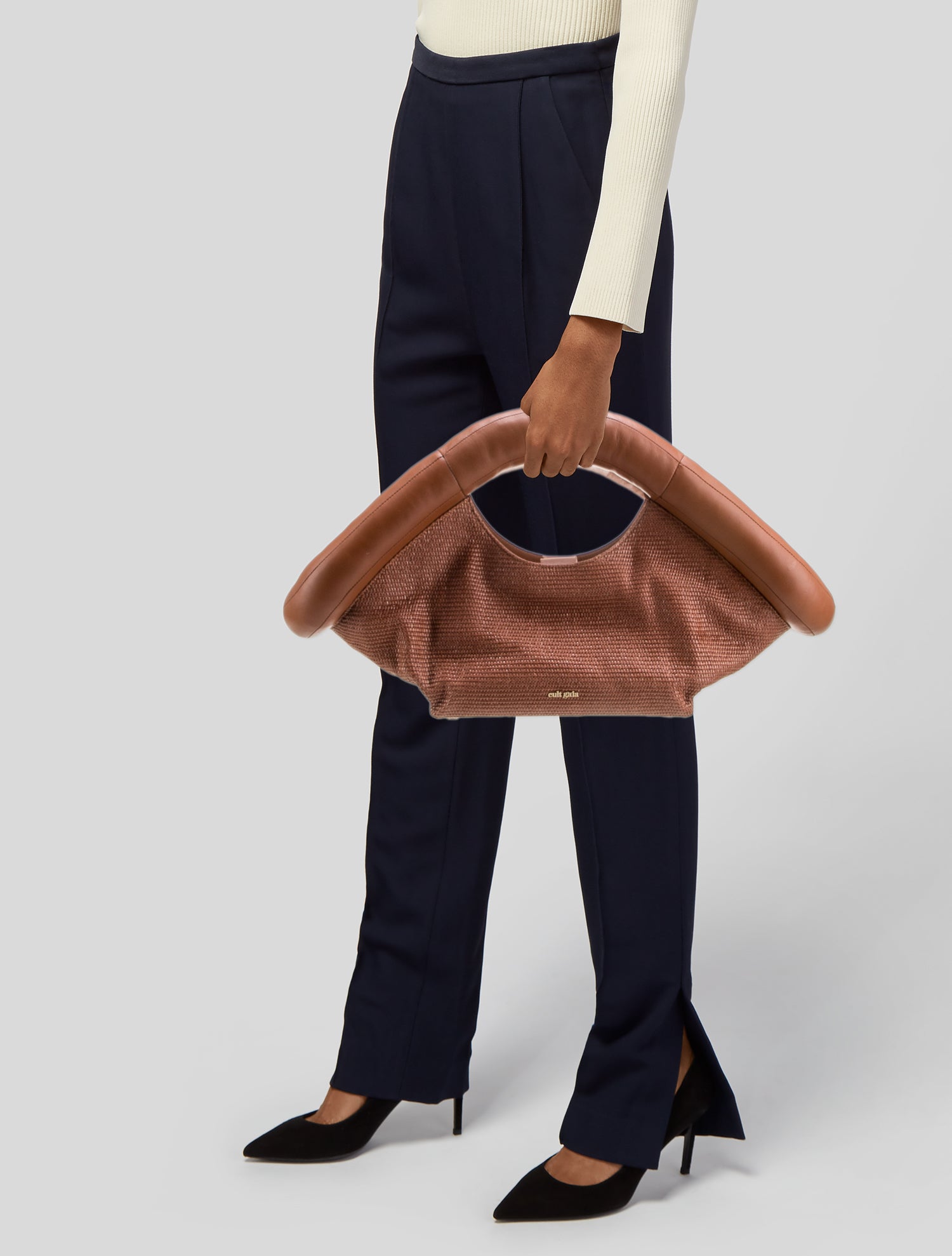 Cult Gaia Raffia Top Handle Bag