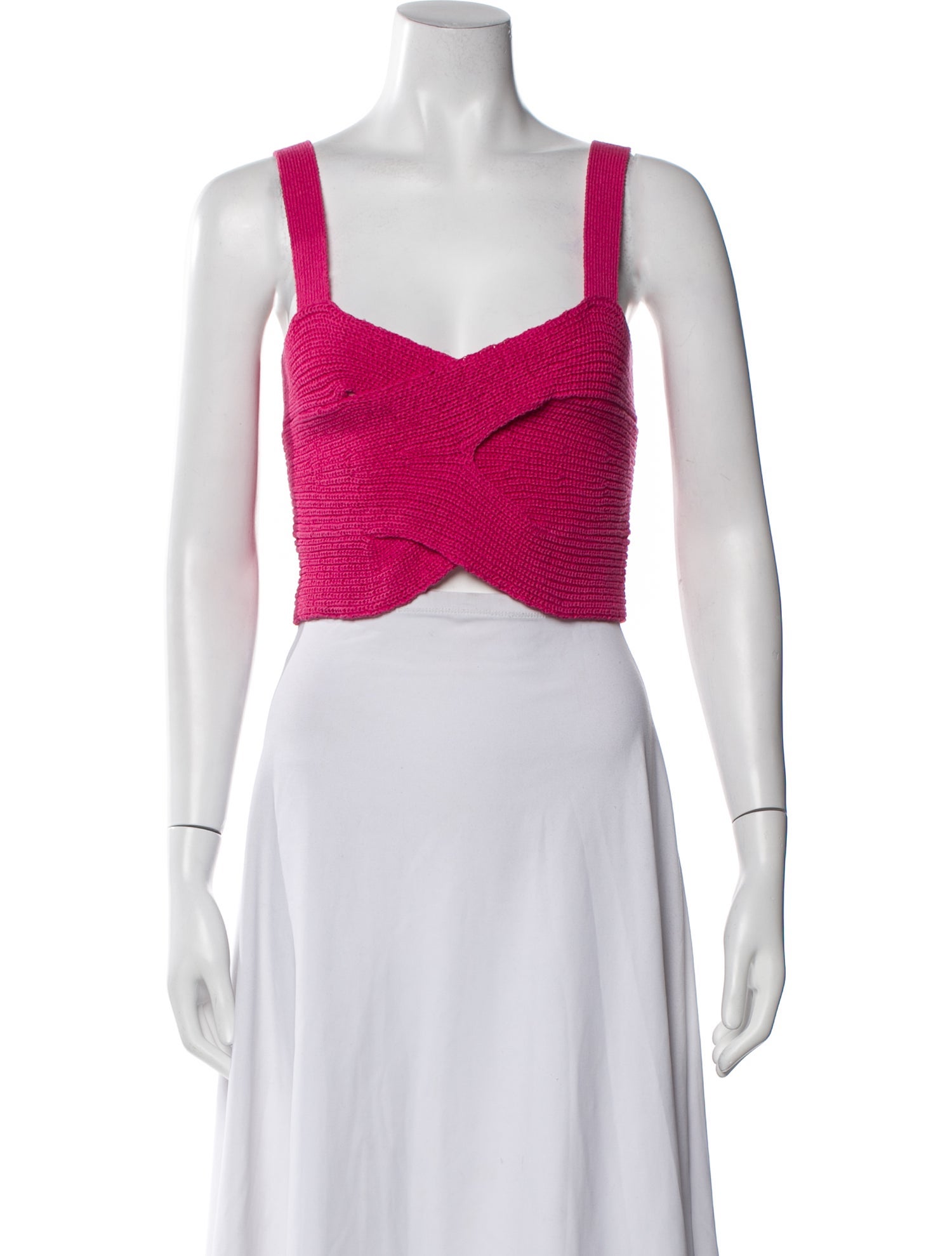 Cult Gaia Square Neckline Sleeveless Crop Top