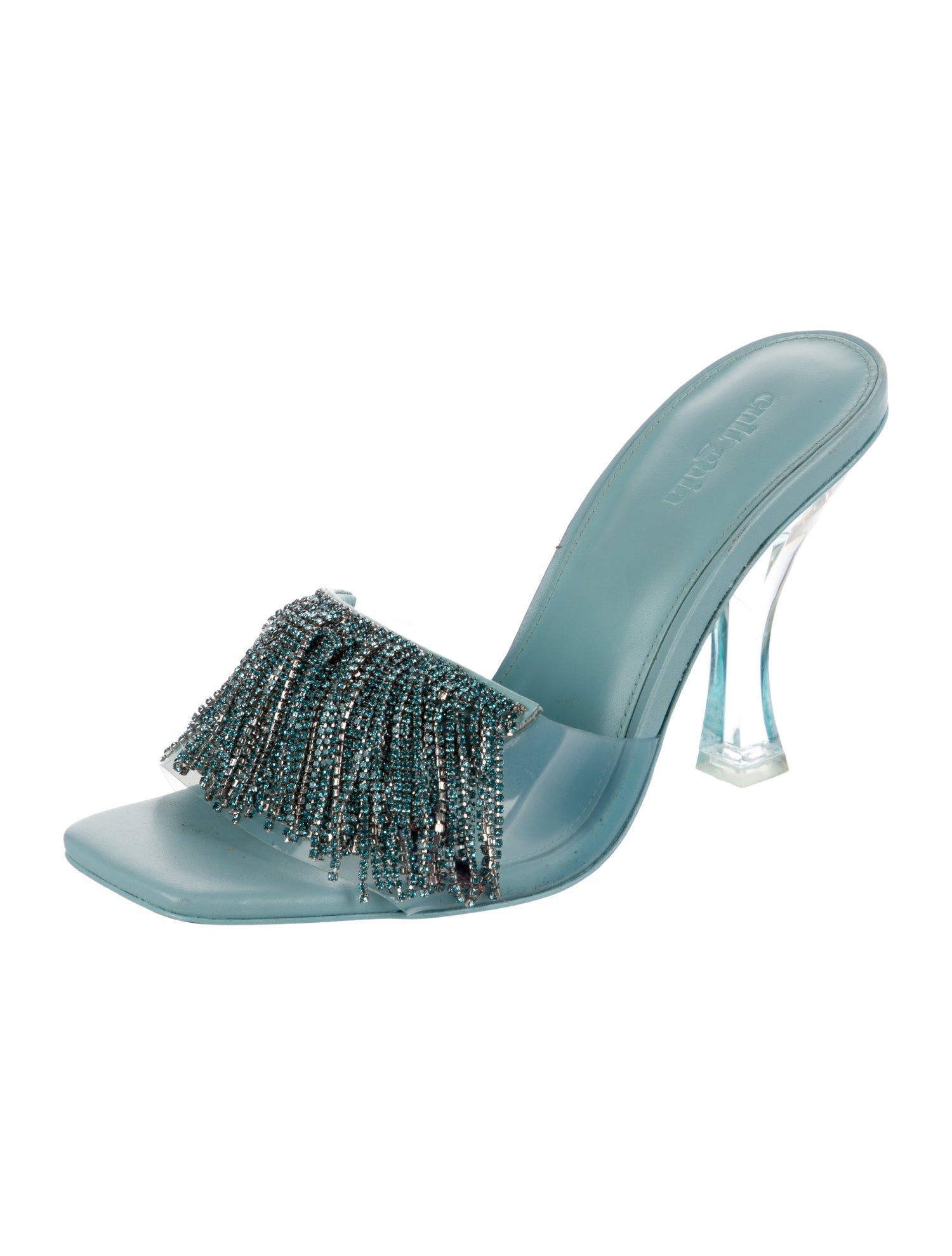 Cult Gaia PVC Crystal Embellishments Slides