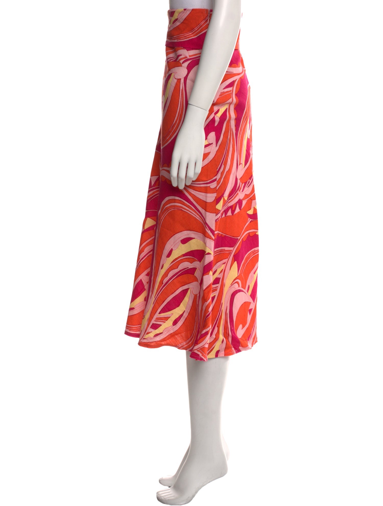 Cult Gaia Linen Midi Length Skirt