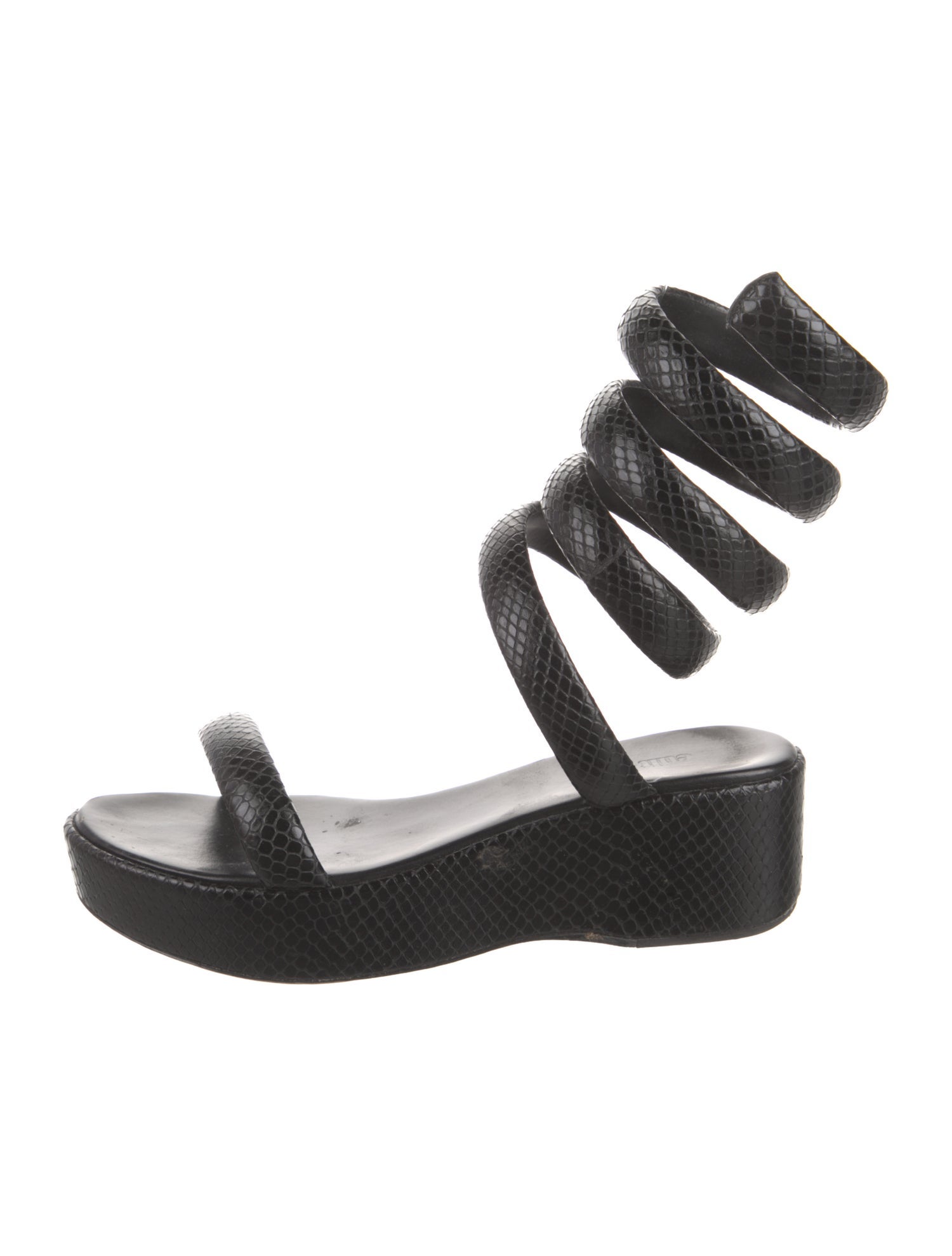 Cult Gaia Leather Animal Print Gladiator Sandals