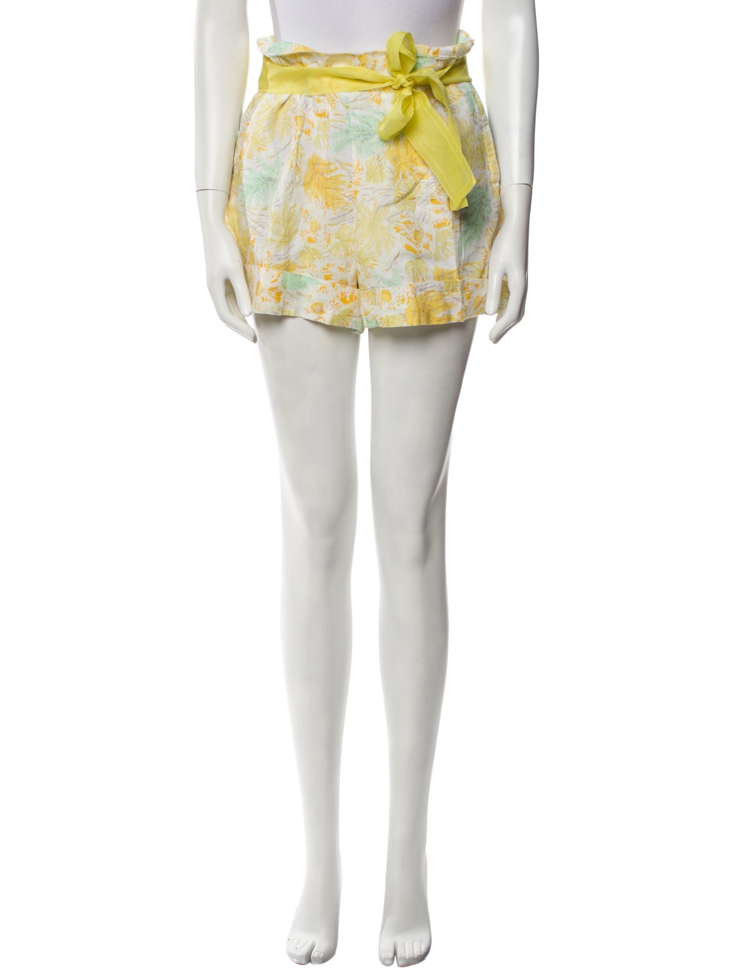 Cult Gaia Floral Print Mini Shorts