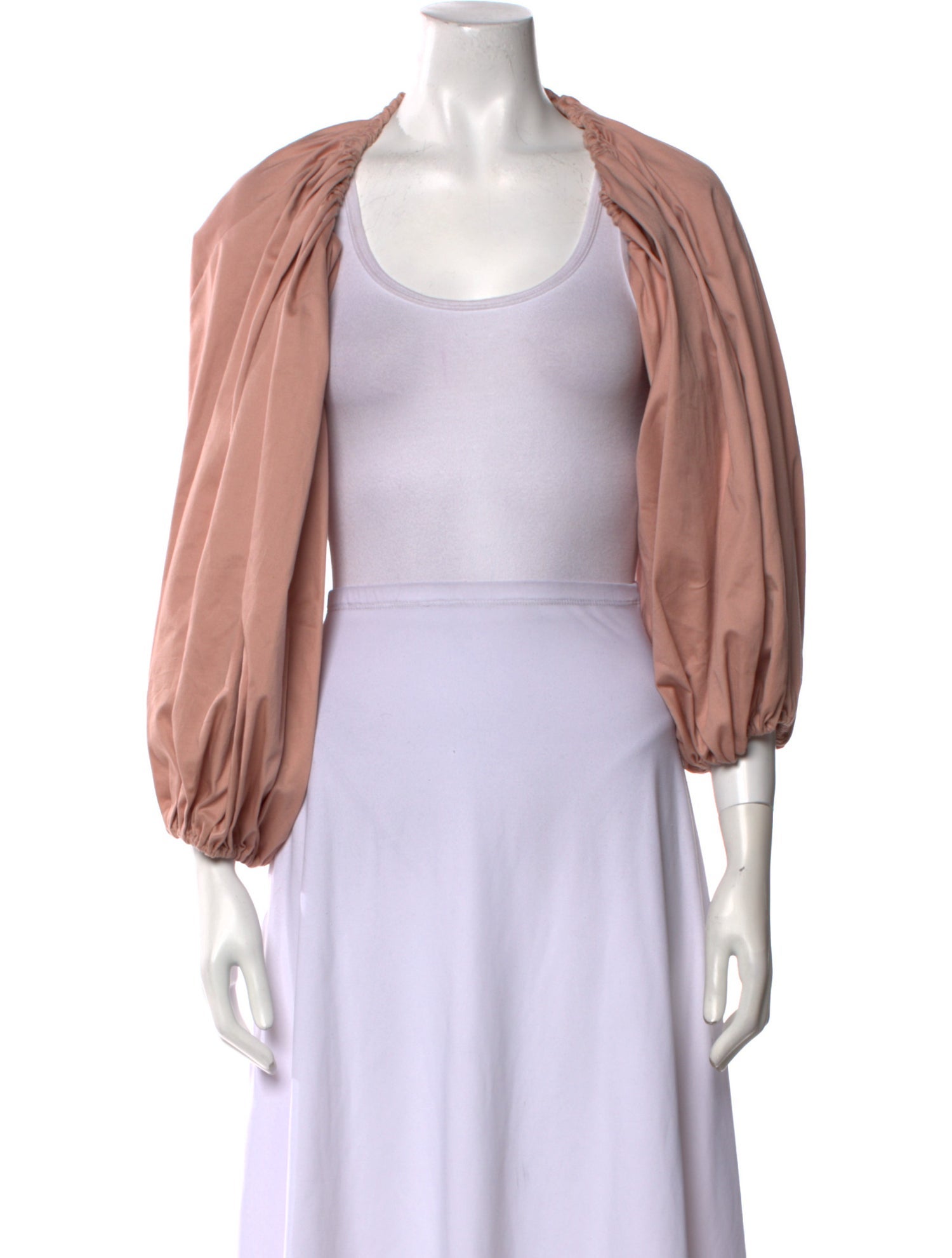 Cult Gaia Scoop Neck Three-Quarter Sleeve Crop Top