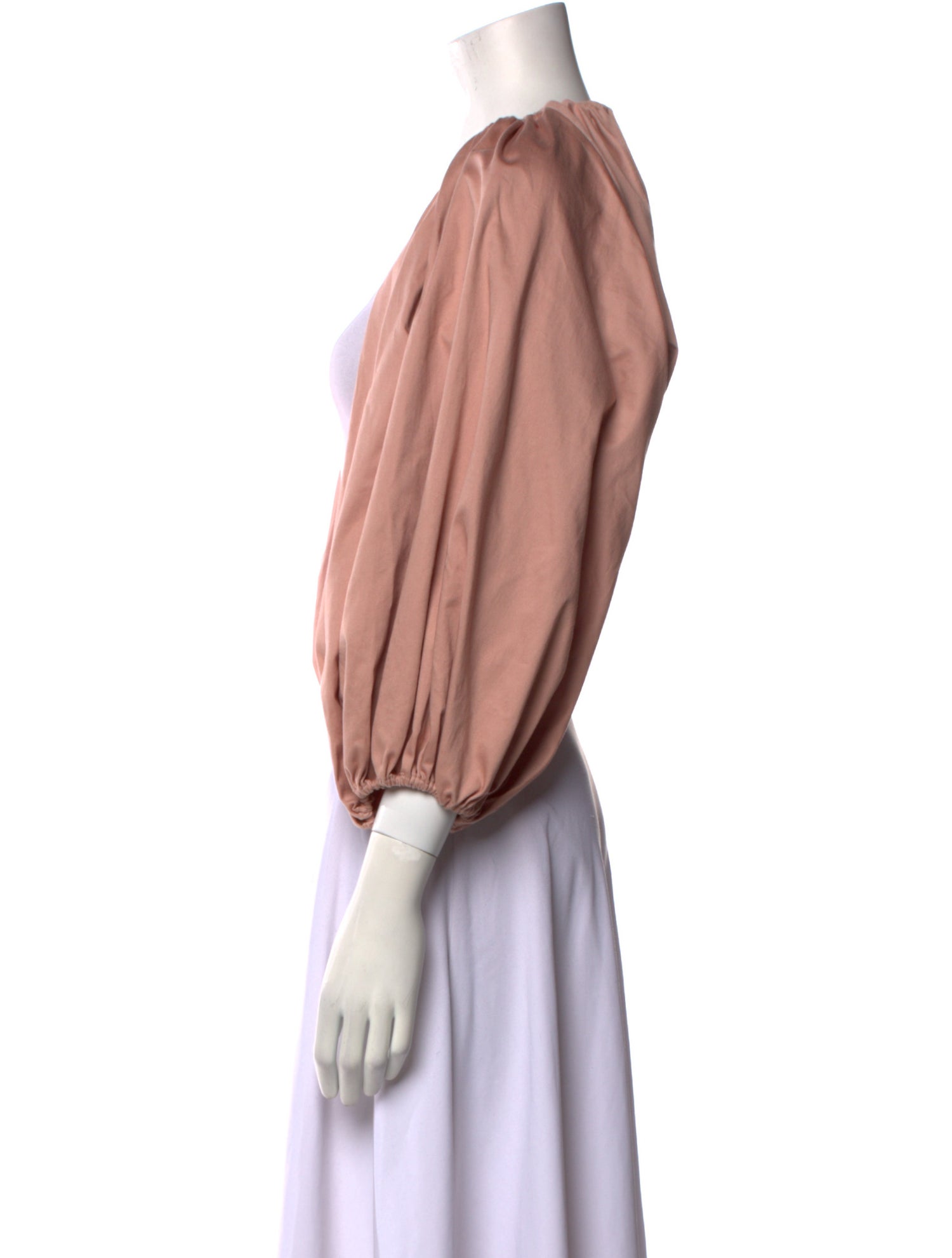 Cult Gaia Scoop Neck Three-Quarter Sleeve Crop Top