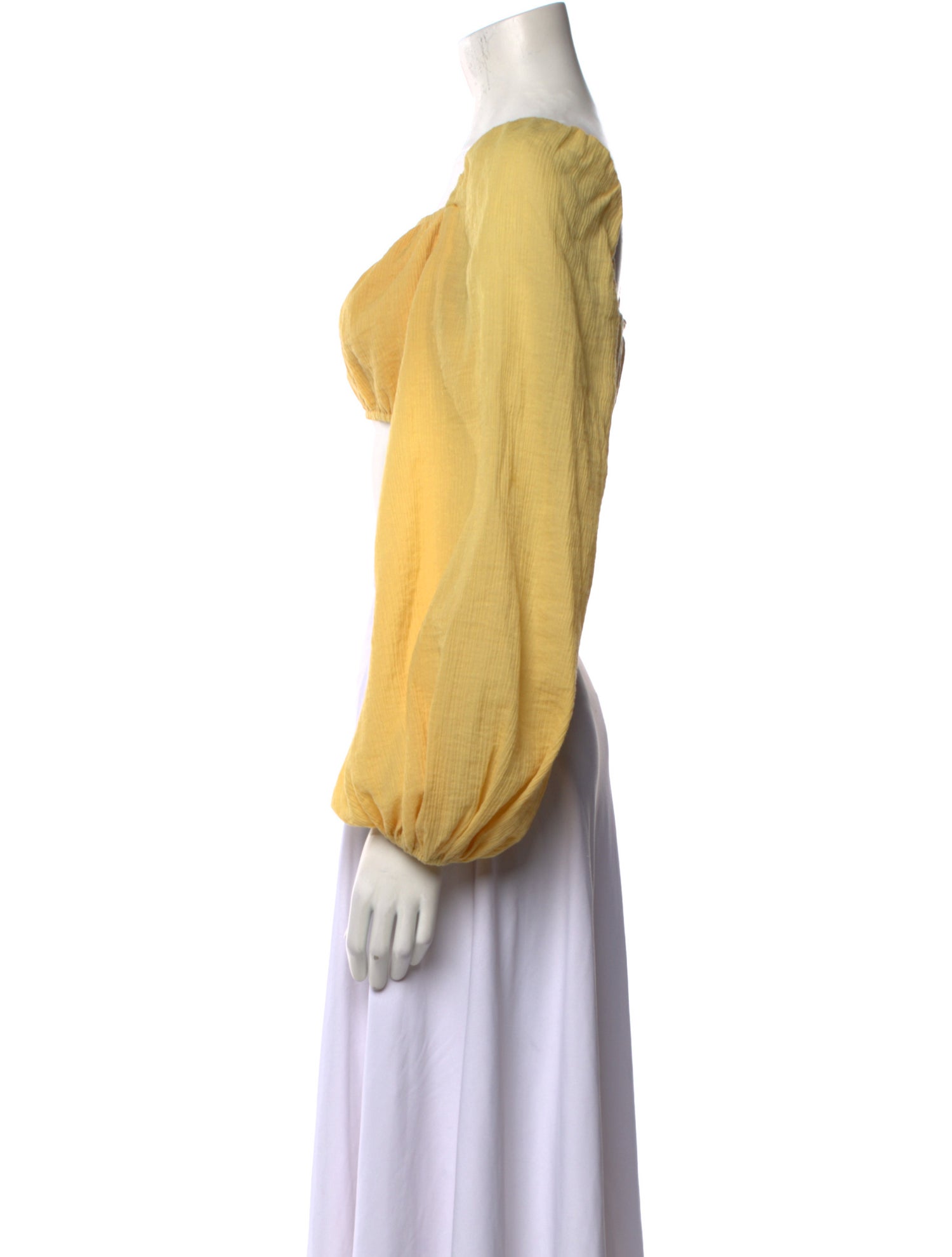 Cult Gaia Square Neckline Long Sleeve Crop Top