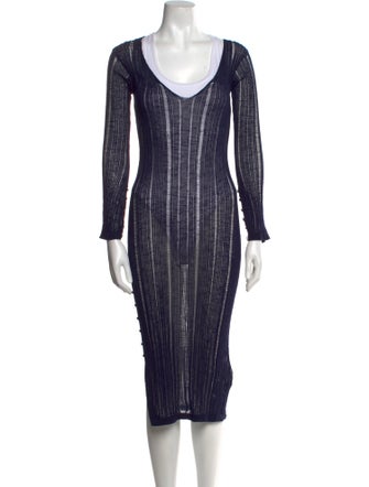 Cult Gaia Striped Midi Length Dress