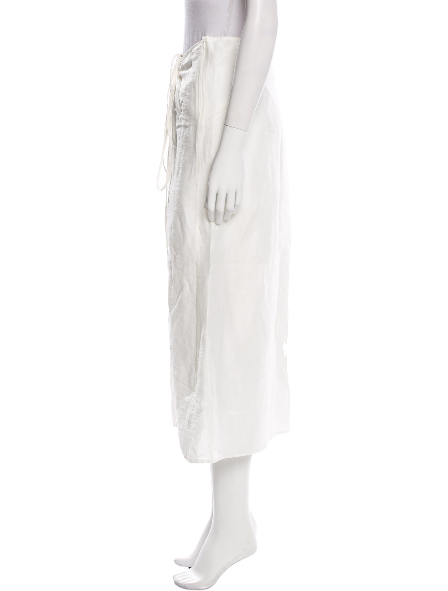 Cult Gaia Linen Midi Length Skirt