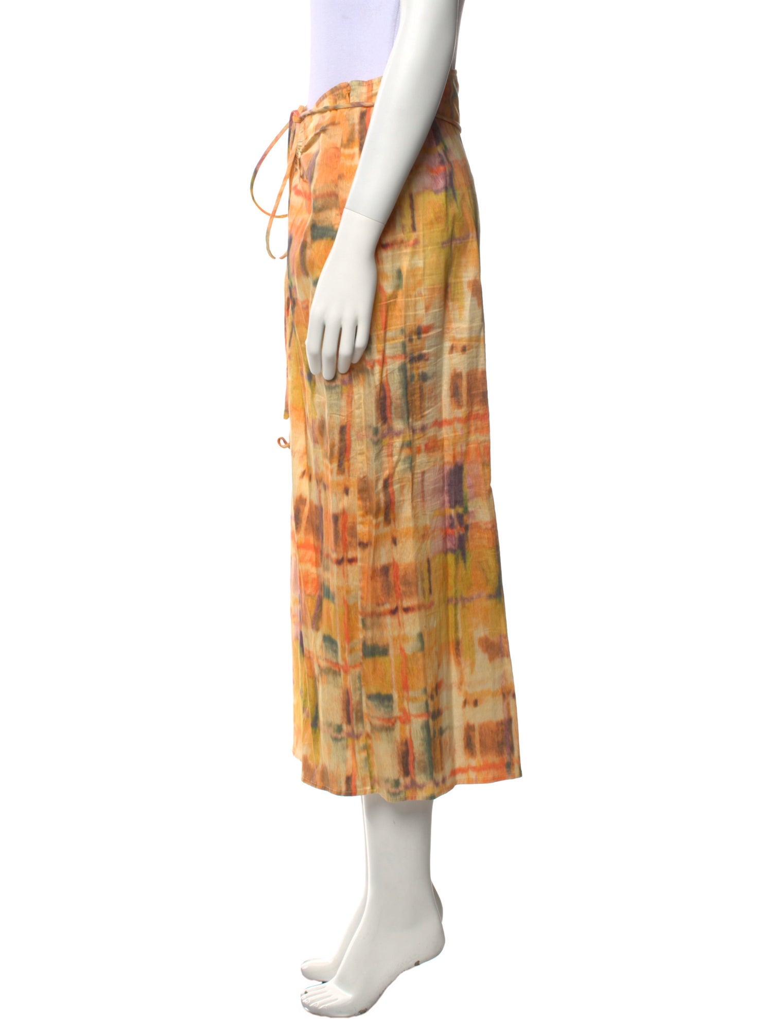 Cult Gaia Printed Midi Length Skirt