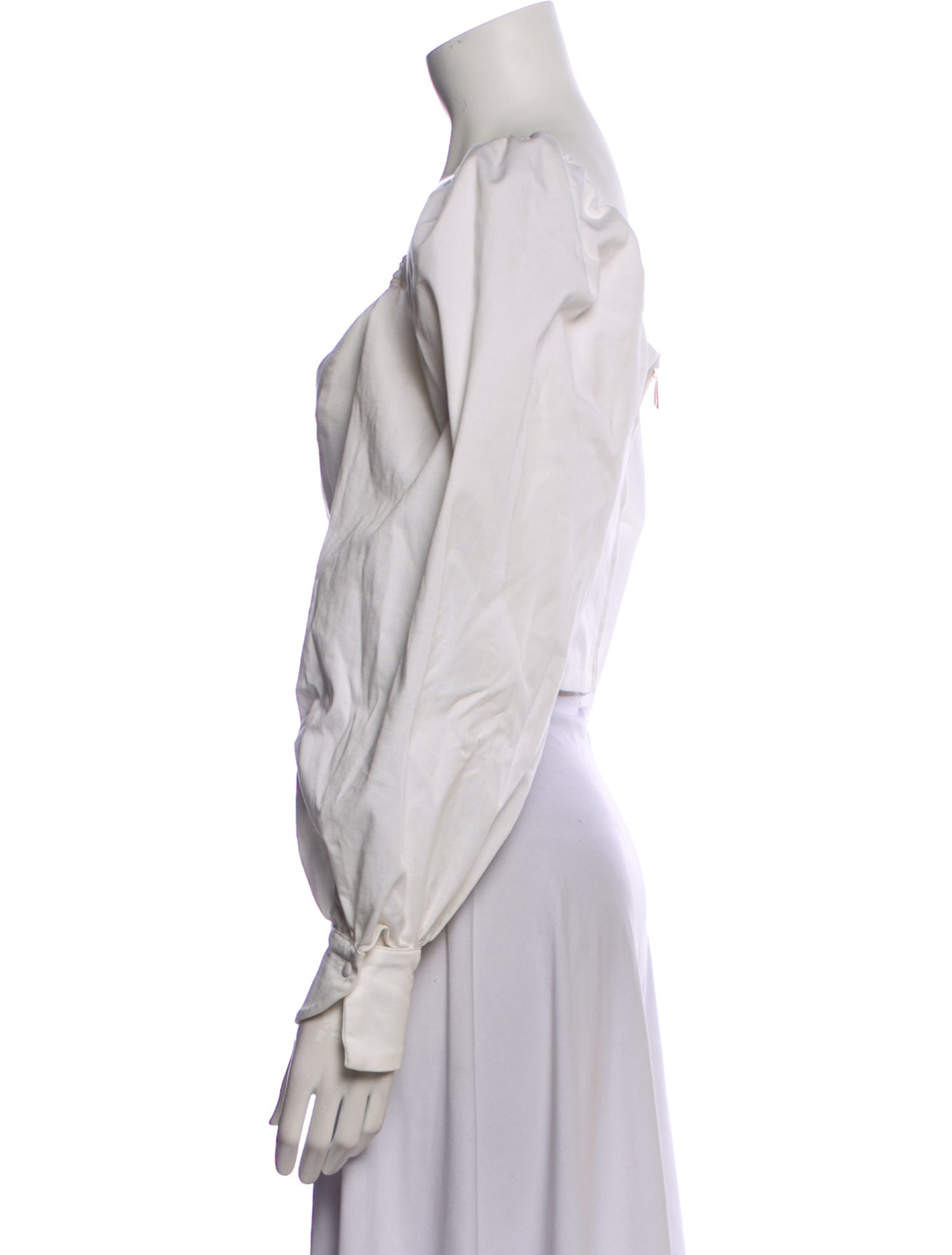 Cult Gaia Square Neckline Long Sleeve Crop Top