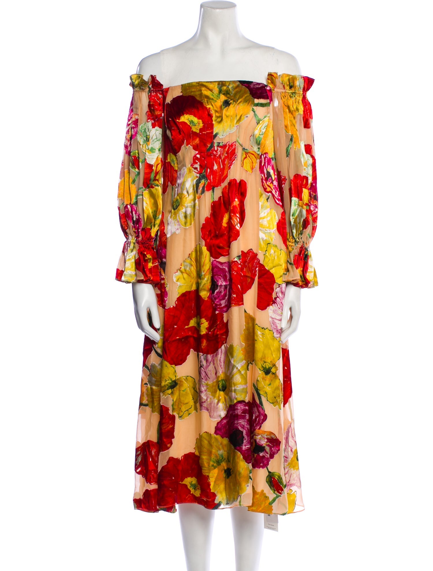 Cult Gaia Floral Print Midi Length Dress