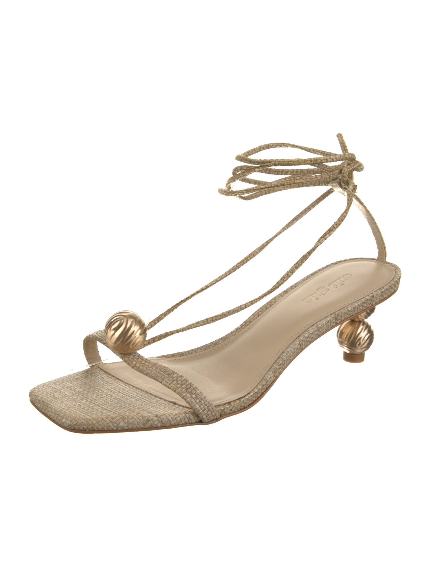 Cult Gaia Raffia Slingback Sandals