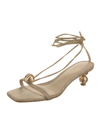 Cult Gaia Raffia Slingback Sandals