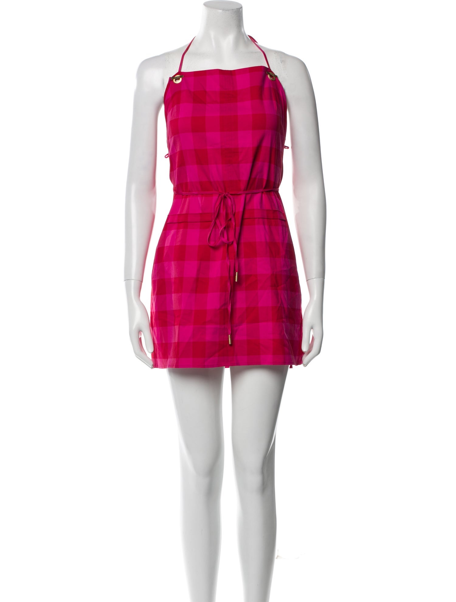 Cult Gaia Plaid Print Mini Dress