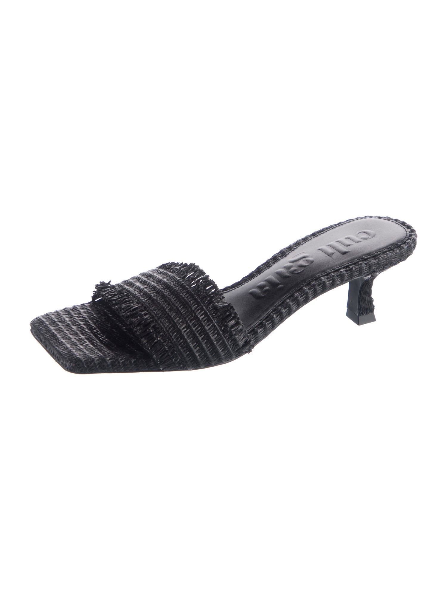 Cult Gaia Straw Braided Accents Slides