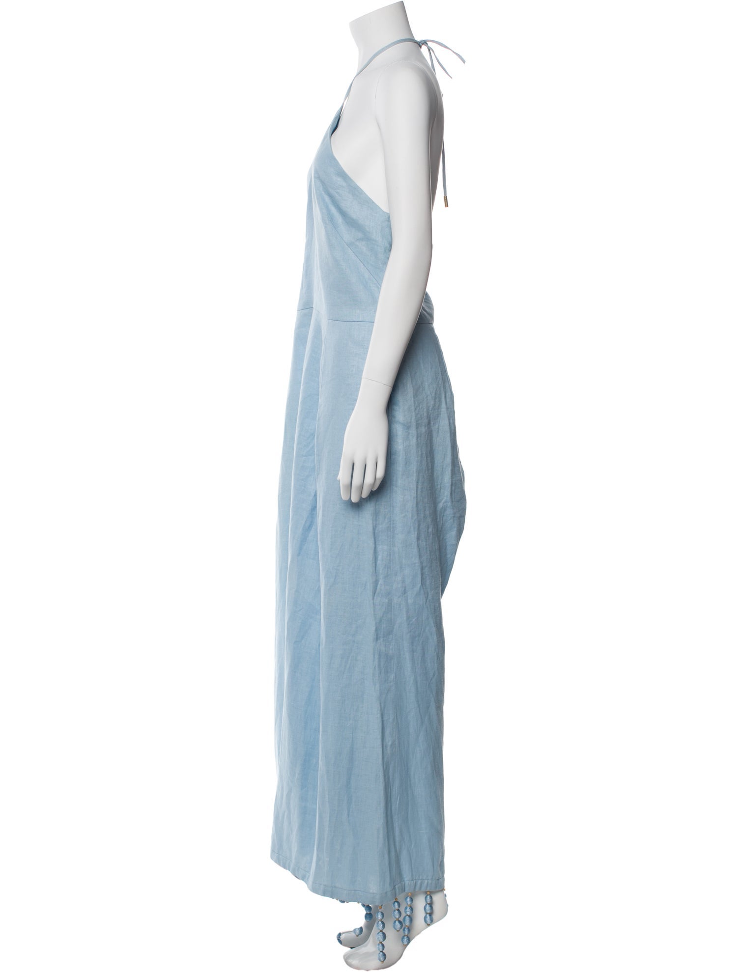 Cult Gaia Linen Halterneck Jumpsuit