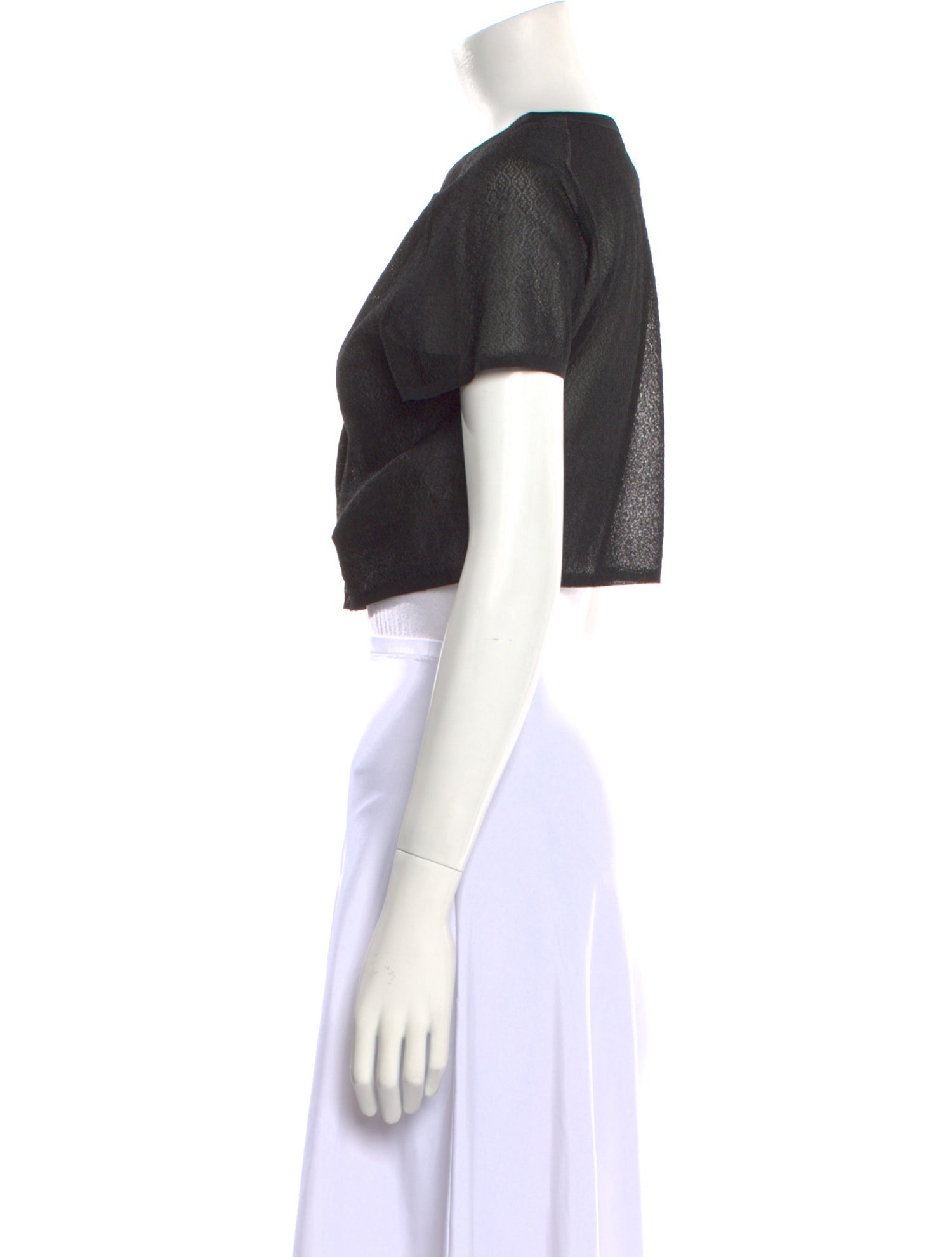 Alaïa Silk Crew Neck Crop Top