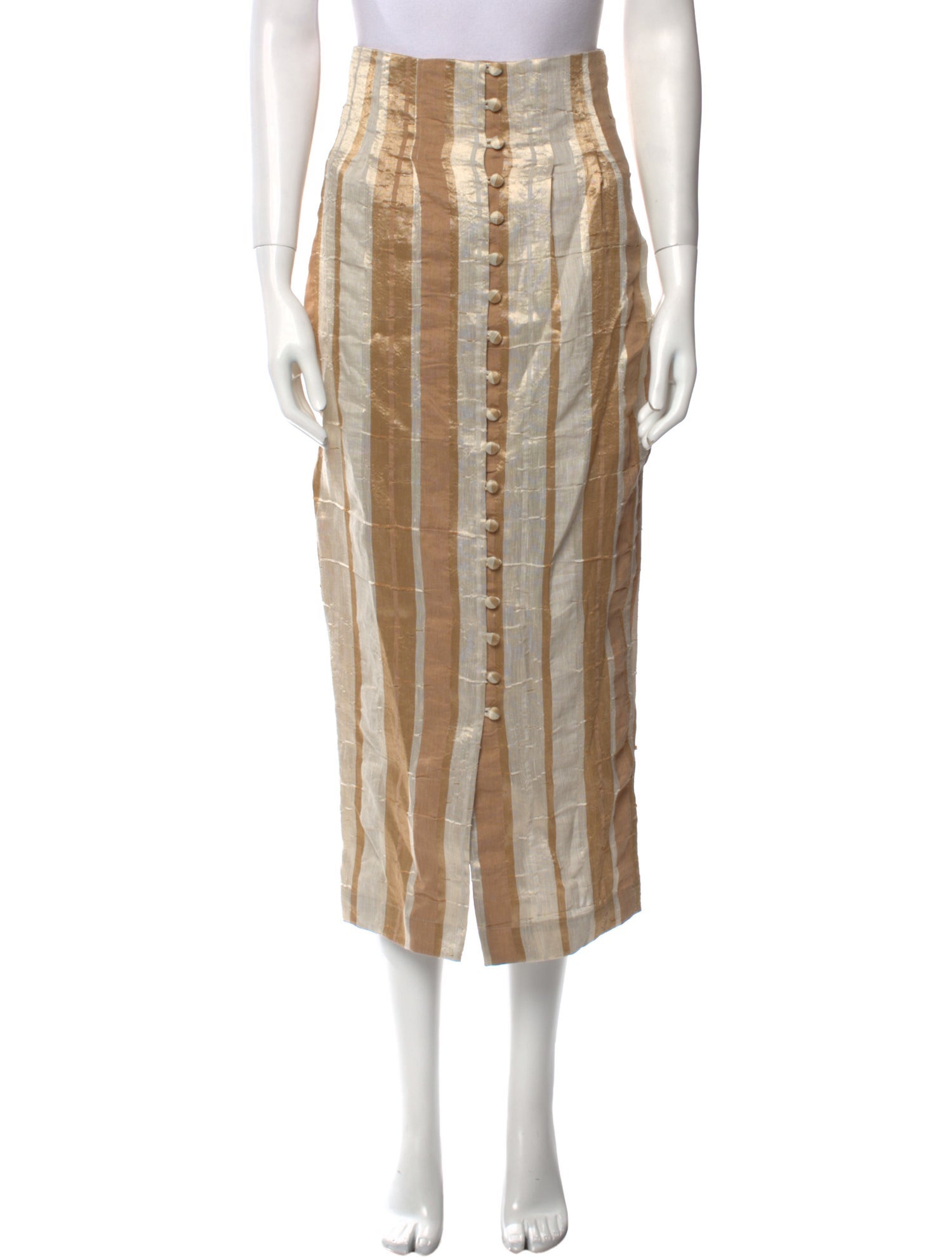 Cult Gaia Linen Midi Length Skirt