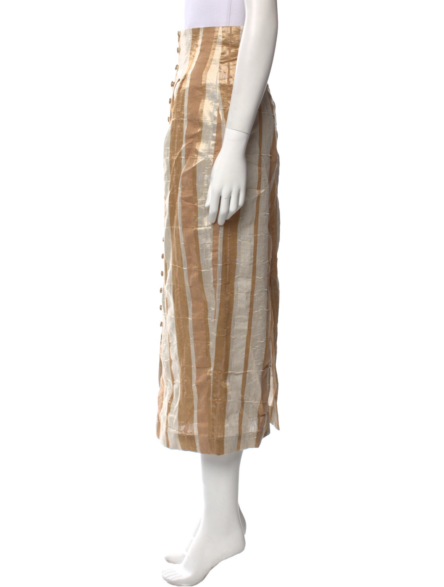 Cult Gaia Linen Midi Length Skirt